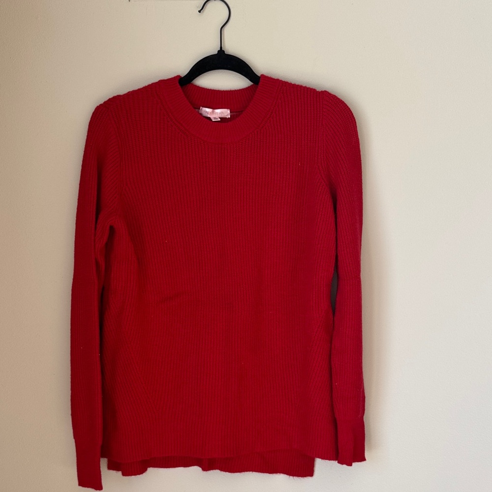 Elegant Red Crew Neck Sweater